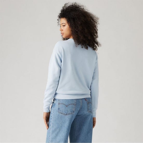 Women's Levis Heritage Crew Neck Long Sleeve Drop Shoulder Sweatshirt in Niagara Mist - Image 3