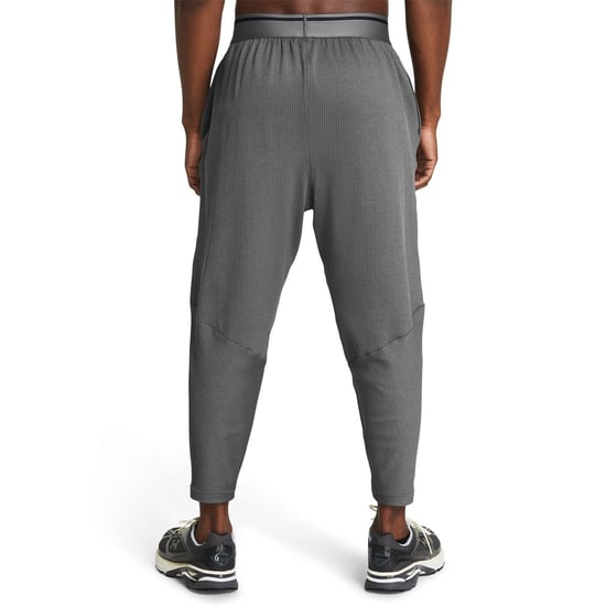 Men's Under Armour Ribbed Joggers with Open Hem in Grey - Image 4