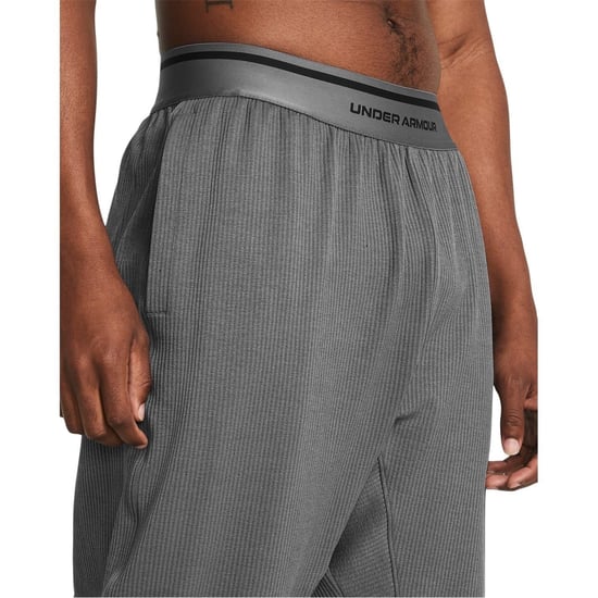 Men's Under Armour Ribbed Joggers with Open Hem in Grey - Image 5