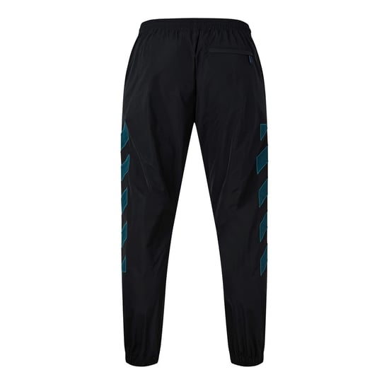 Men's Off White Color Block Side Stripes Joggers in Black - Image 2