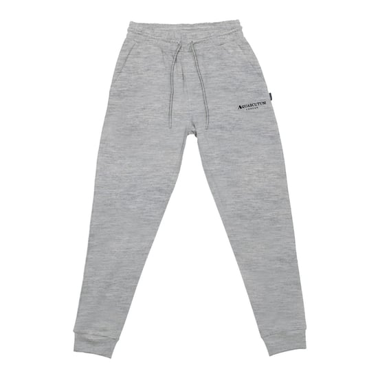 Men's Aquascutum Solid Patterned Tapered Fit Slim Joggers in Grey - Image 1