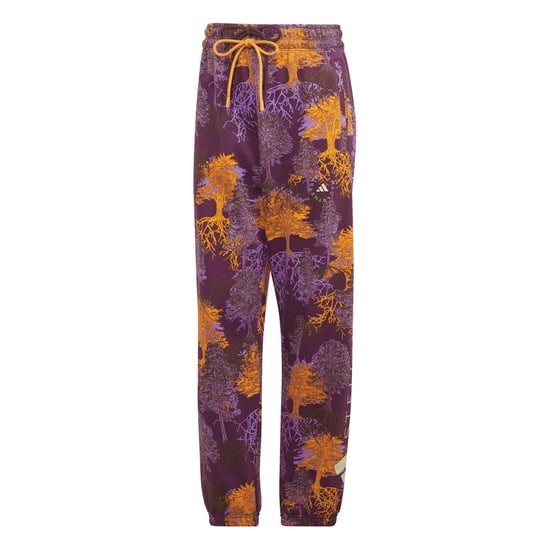 Women's adidas Floral Patterned Regular Joggers in Brown - Image 1