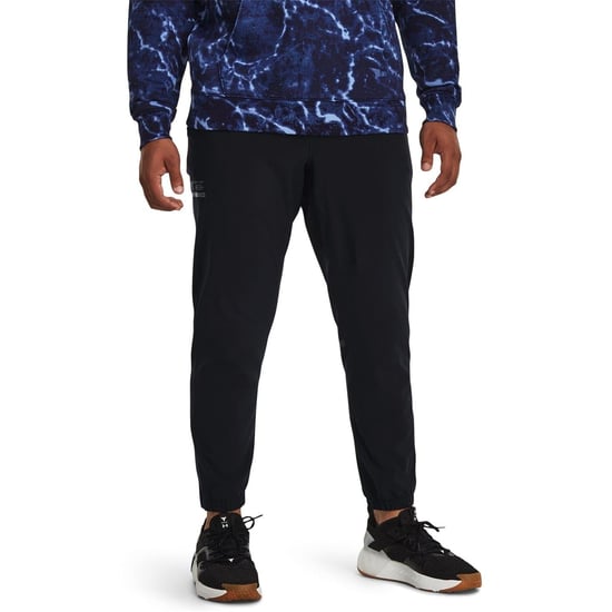 Men's Under Armour Project Rock Solid Patterned Joggers in Black - Image 2