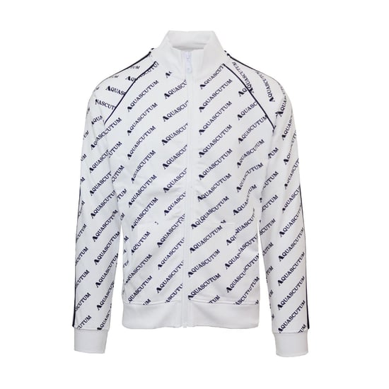 Men's Aquascutum Funnel Neck High Collar Raglan Sleeve Sweatshirt in White - Image 1
