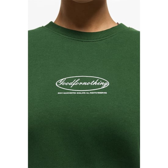 Women's Good For Nothing Oval Sweatshirt Dark Green in Green - Image 3