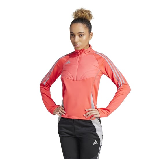 Women's adidas Tiro Three Bar Logo Raglan Sleeve Athletic Top in Shock Red - Image 2