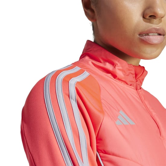 Women's adidas Tiro Three Bar Logo Raglan Sleeve Athletic Top in Shock Red - Image 5