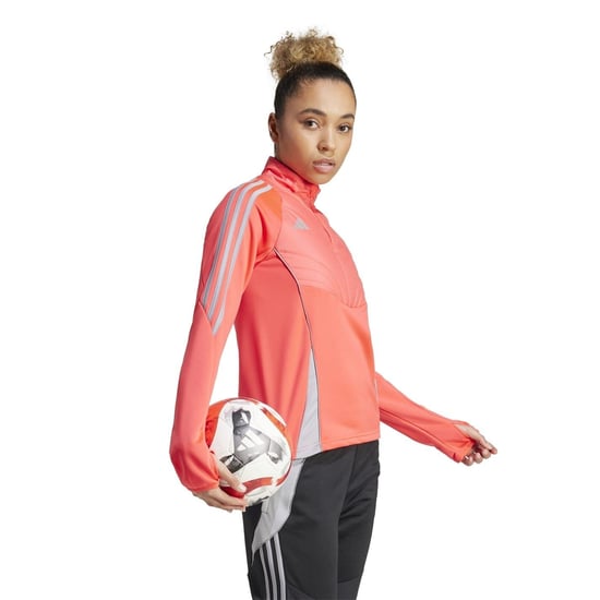 Women's adidas Tiro Three Bar Logo Raglan Sleeve Athletic Top in Shock Red - Image 6