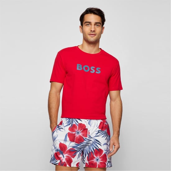 Men's Boss Hbw Logo T-Shirt, Logo Printed in Bright Red 629 - Image 3