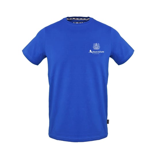 Men's Aquascutum Crew Neck Short Sleeve Jersey T-Shirt in Sky - Image 1