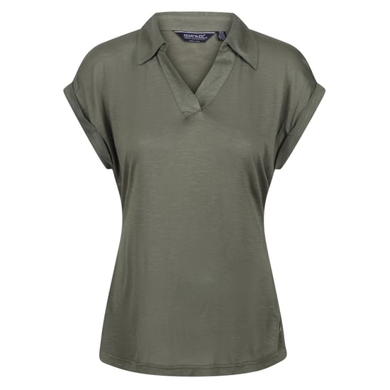 Women's Regatta Collared Neck Shirt Collar Short Sleeve Polo Shirt in FourLeafClvr - Image 1