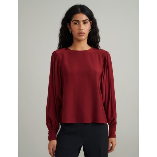 Women's Nobodys Child Regular Fit Crew Neck Long Sleeve Blouse in Red - Image 1