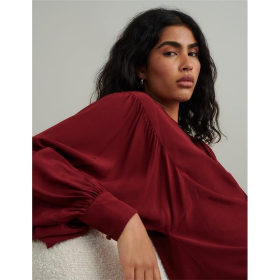 Women's Nobodys Child Regular Fit Crew Neck Long Sleeve Blouse in Red - Image 3