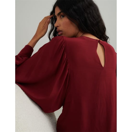 Women's Nobodys Child Regular Fit Crew Neck Long Sleeve Blouse in Red - Image 4