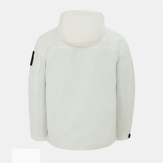 Men's Firetrap Windproof Hooded Long Sleeve Windbreaker in White - Image 2