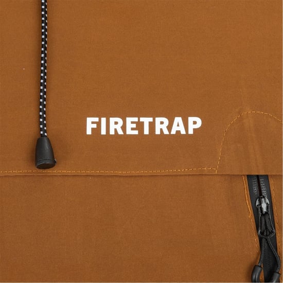 Men's Firetrap Windproof Hooded Long Sleeve Windbreaker in Brown - Image 4