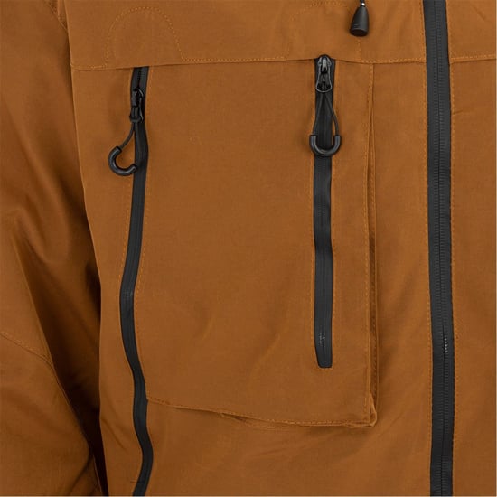 Men's Firetrap Windproof Hooded Long Sleeve Windbreaker in Brown - Image 5