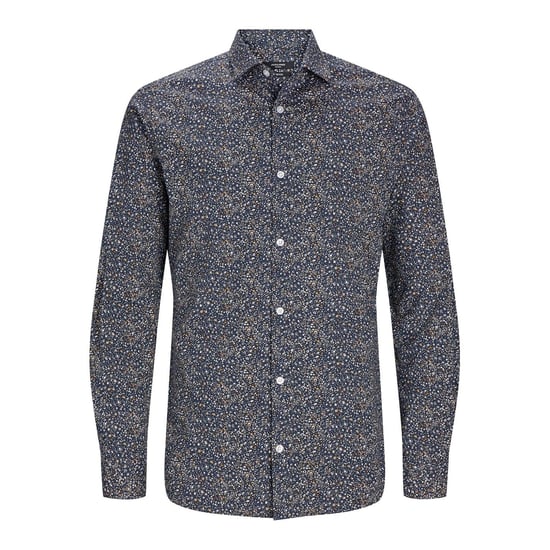 Men's Jack and Jones Slim Fit Long Sleeve Shirt in Night Sky - Image 1
