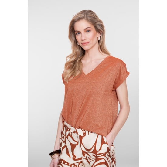 Geisha t-shirt lurex v-neck 62351-24 202 ginger - Image 4