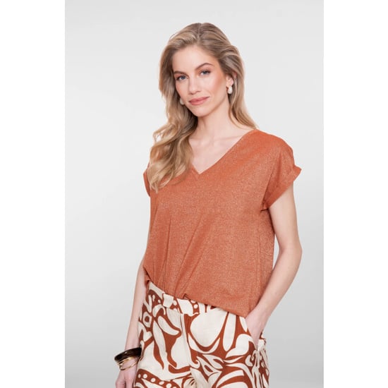 Geisha t-shirt lurex v-neck 62351-24 202 ginger - Image 6