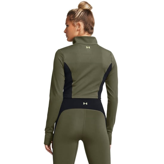 Women's Under Armour Project Rock Cropped Gym Jacket in Green - Image 3