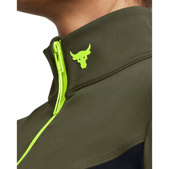 Women's Under Armour Project Rock Cropped Gym Jacket in Green - Image 5