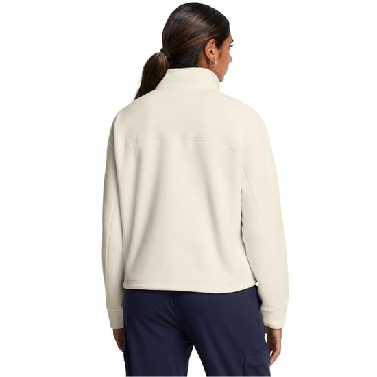 Women's Under Armour Zip Neck Long Sleeve Sweatshirt in White - Image 3