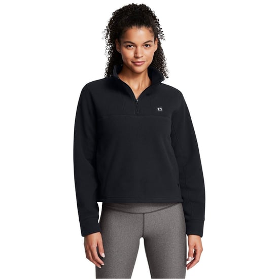 Women's Under Armour Zip Neck Long Sleeve Sweatshirt in Black - Image 3