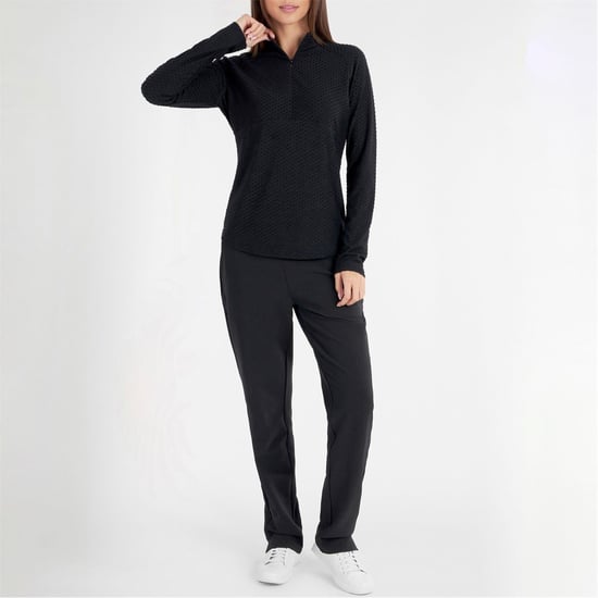 Women's Calvin Klein Golf Regular Fit Raglan Sleeve Sweatshirt in Black - Image 4