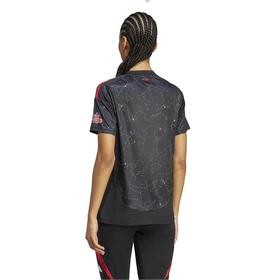 Women's adidas Crew Neck Raglan Sleeve Jersey T-Shirt in Black - Image 3