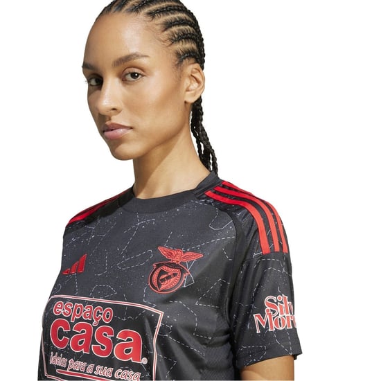 Women's adidas Crew Neck Raglan Sleeve Jersey T-Shirt in Black - Image 4