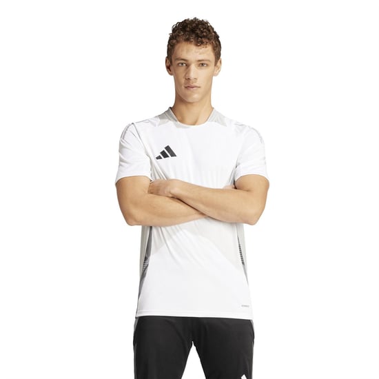 Men's adidas Tiro24 C Tr Jersey T-Shirt in White/Grey Two - Image 3
