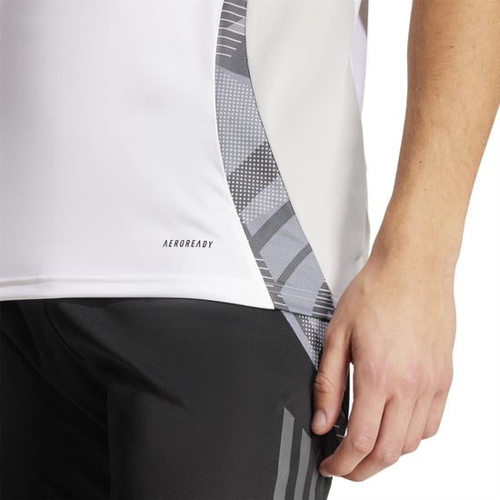 Men's adidas Tiro24 C Tr Jersey T-Shirt in White/Grey Two - Image 6