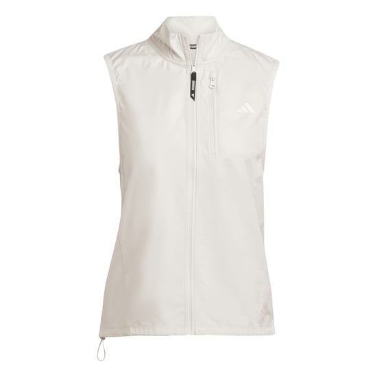 Women's adidas Zipped Pocket Funnel Neck Sleeveless Vest in White - Image 1