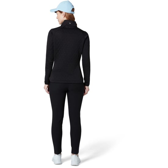 Women's Callaway Zipped Pocket Funnel Neck Raglan Sleeve Sweatshirt in Caviar - Image 2