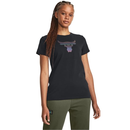 Women's Under Armour Regular Fit Crew Neck Short Sleeve T-Shirt in Black - Image 3
