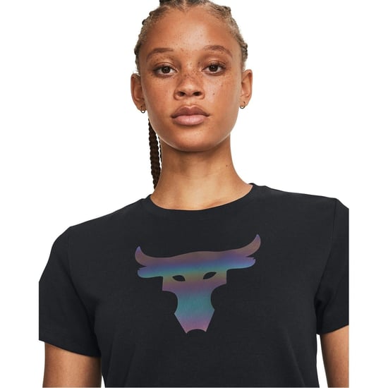 Women's Under Armour Regular Fit Crew Neck Short Sleeve T-Shirt in Black - Image 5