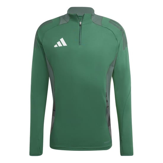 Men's adidas Zip Neck High Collar Long Sleeve Athletic Jersey in Dark Green - Image 1