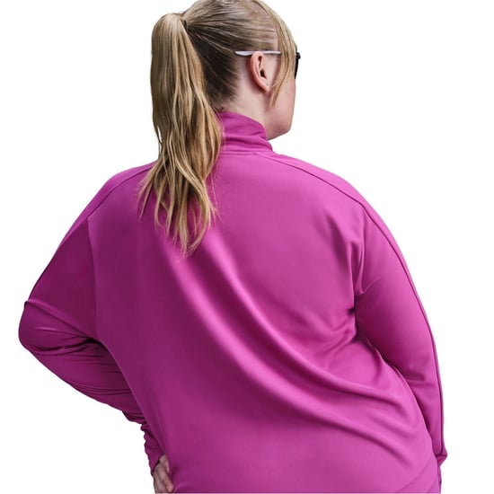 Women's Nike Bold Logo Reflective Zip Neck Long Sleeve Athletic Top in Hot Fuchsia - Image 4
