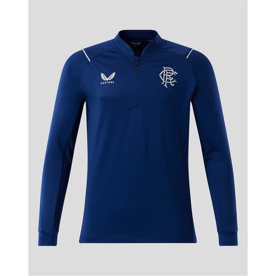 Men's Castore Rangers FC Zip Neck Regular Fit Sweatshirt in Blue - Image 1