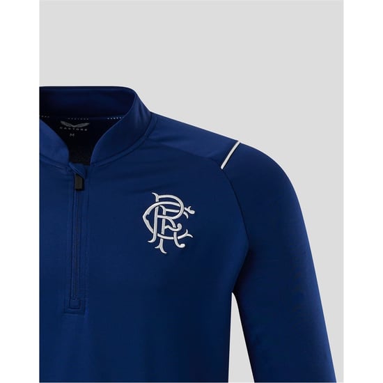 Men's Castore Rangers FC Zip Neck Regular Fit Sweatshirt in Blue - Image 4