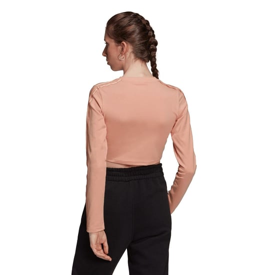 Women's adidas Originals Cropped Slim Fit Crew Neck T-Shirt in Ambient Blush - Image 3