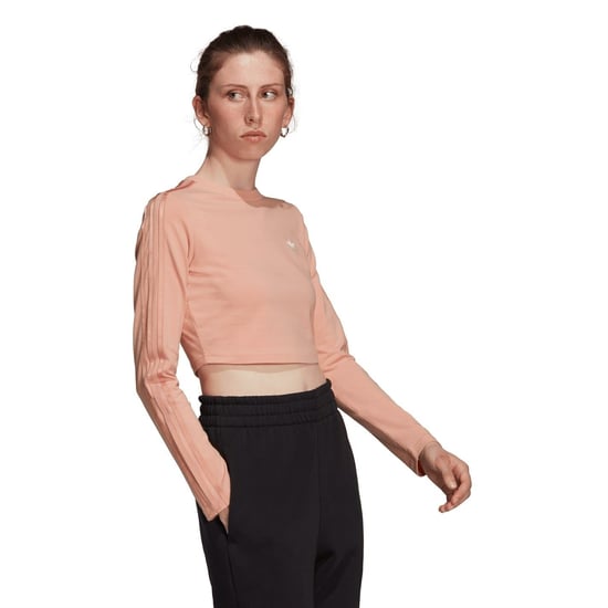 Women's adidas Originals Cropped Slim Fit Crew Neck T-Shirt in Ambient Blush - Image 4