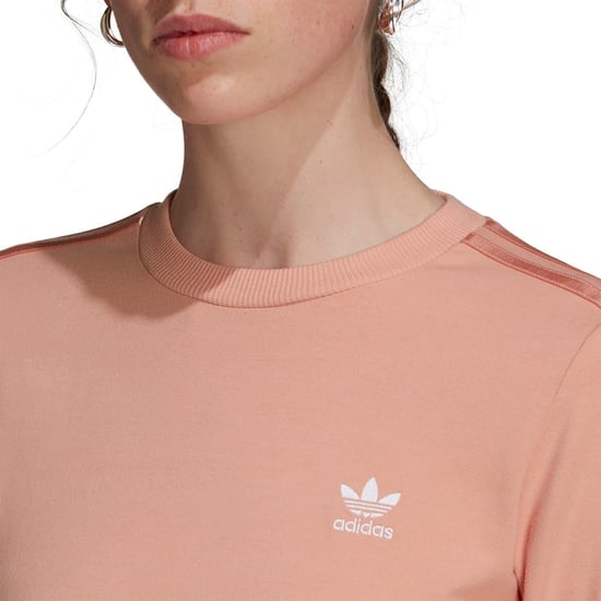 Women's adidas Originals Cropped Slim Fit Crew Neck T-Shirt in Ambient Blush - Image 5