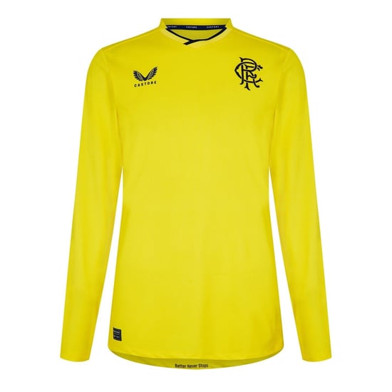 Men's Castore V Neck Long Sleeve Regular Fit T-Shirt in Yellow - Image 1