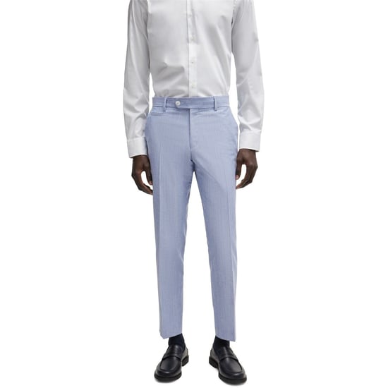 Men's Boss Genius Slim Fit Trousers in Navy - Image 1