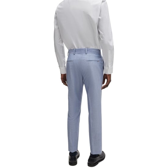 Men's Boss Genius Slim Fit Trousers in Navy - Image 2