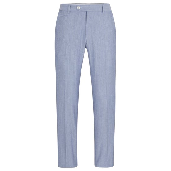 Men's Boss Genius Slim Fit Trousers in Navy - Image 5