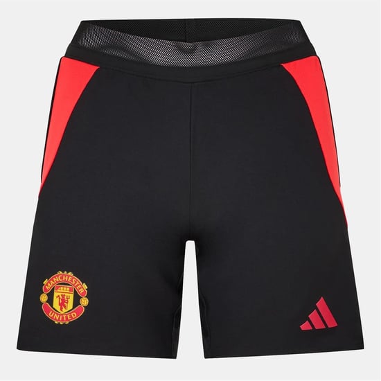 Women's adidas Manchester United Slim Fit Soccer Bermuda Shorts in Black - Image 1