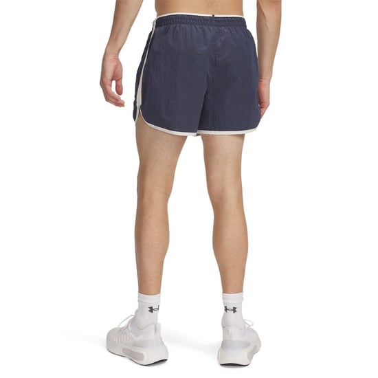 Men's Under Armour Run 96 Running Shorts with Curved Hem in Grey - Image 2